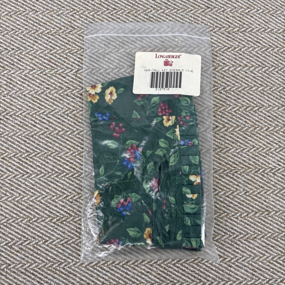 Longaberger Tall Key Basket Liner - Emerald Vine 2107510